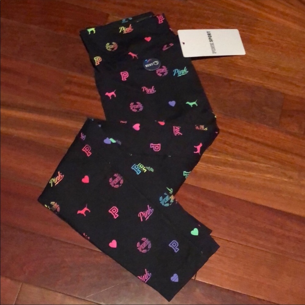 ❤️LAST ONE! NWT VS PINK HTF RAINBOW LOGO LEGGINGS